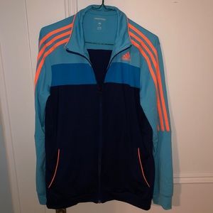 57. Adidas sport jacket with bright orange detailing